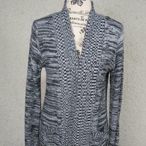 Ambiance* Women's Crochet Knitted Long Sleeve Open Cardigan Sweater~ Size Medium